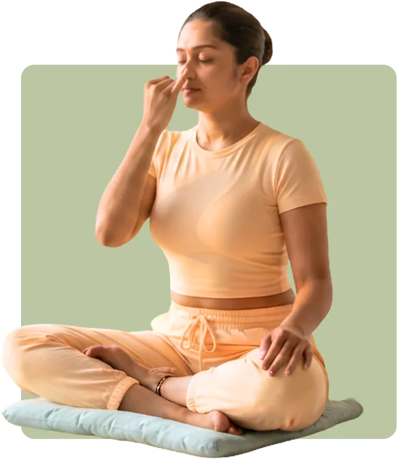 A student practising, from the Goyoga Standard plan